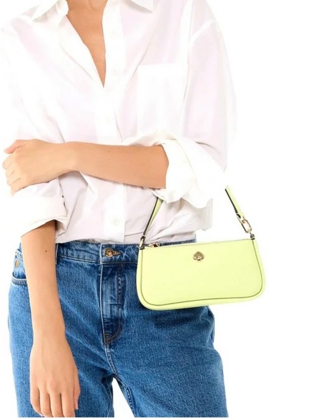 kate spade Kayla Leather Shoulder Bag Gold Hardware & Lime Green